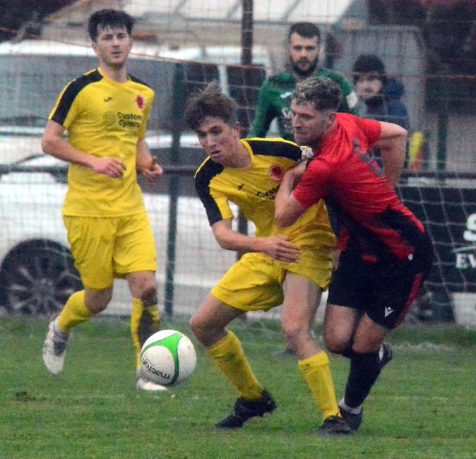 Jake Smith competes strongly in midfield